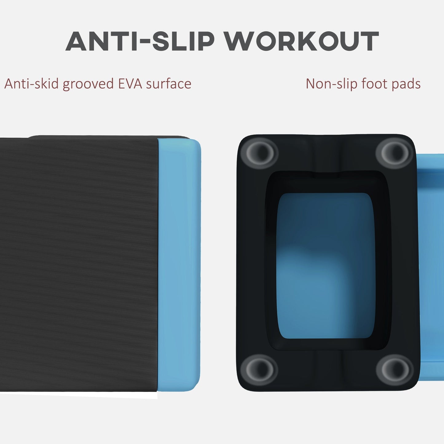 Adjustable Fitness Stepper with Non-Slip Surface - Light Blue-4