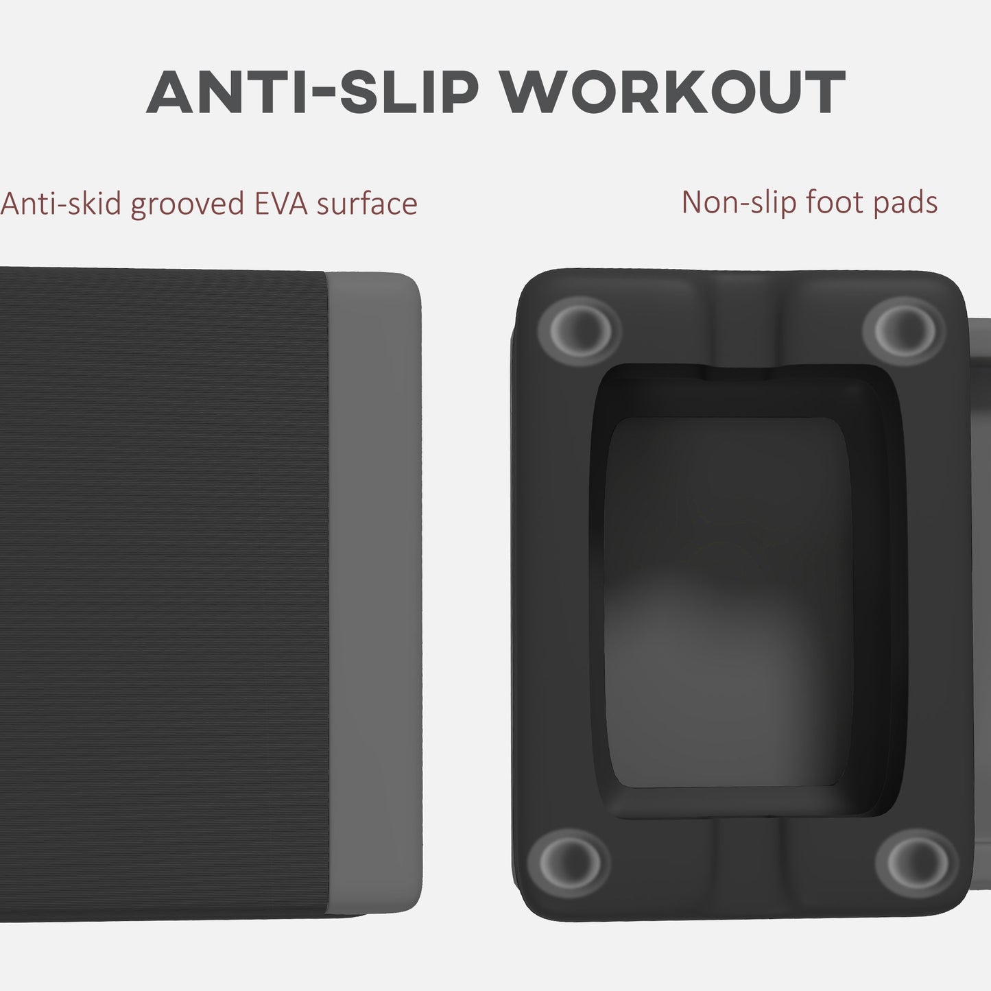Adjustable Fitness Stepper with Non-Slip Surface for Home Gym Grey-4