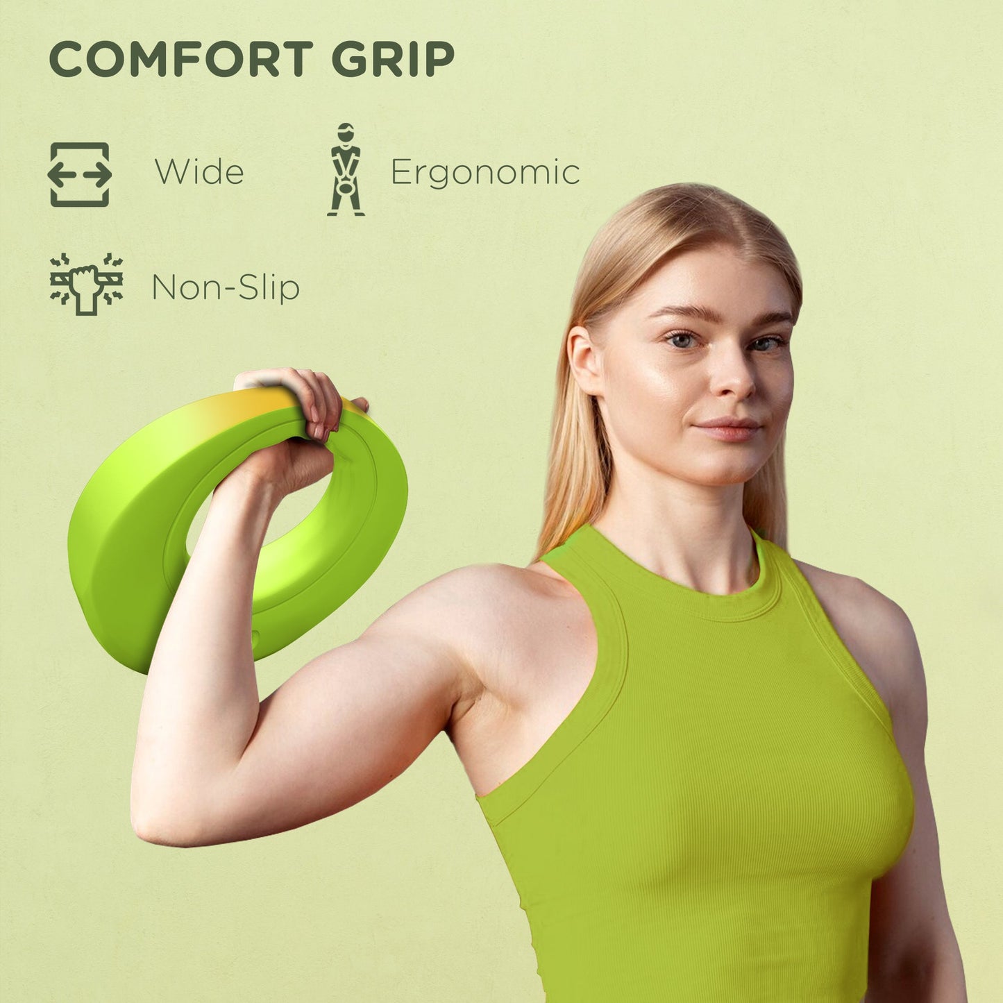 8kg Kettlebell, Soft Kettle Bell with Wide Handle for Home Gym Weight Lifting and Strength Training, Green-4