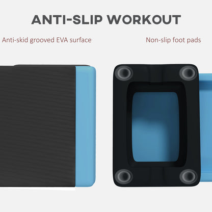 Adjustable Fitness Stepper with Non-Slip Surface - Light Blue-4