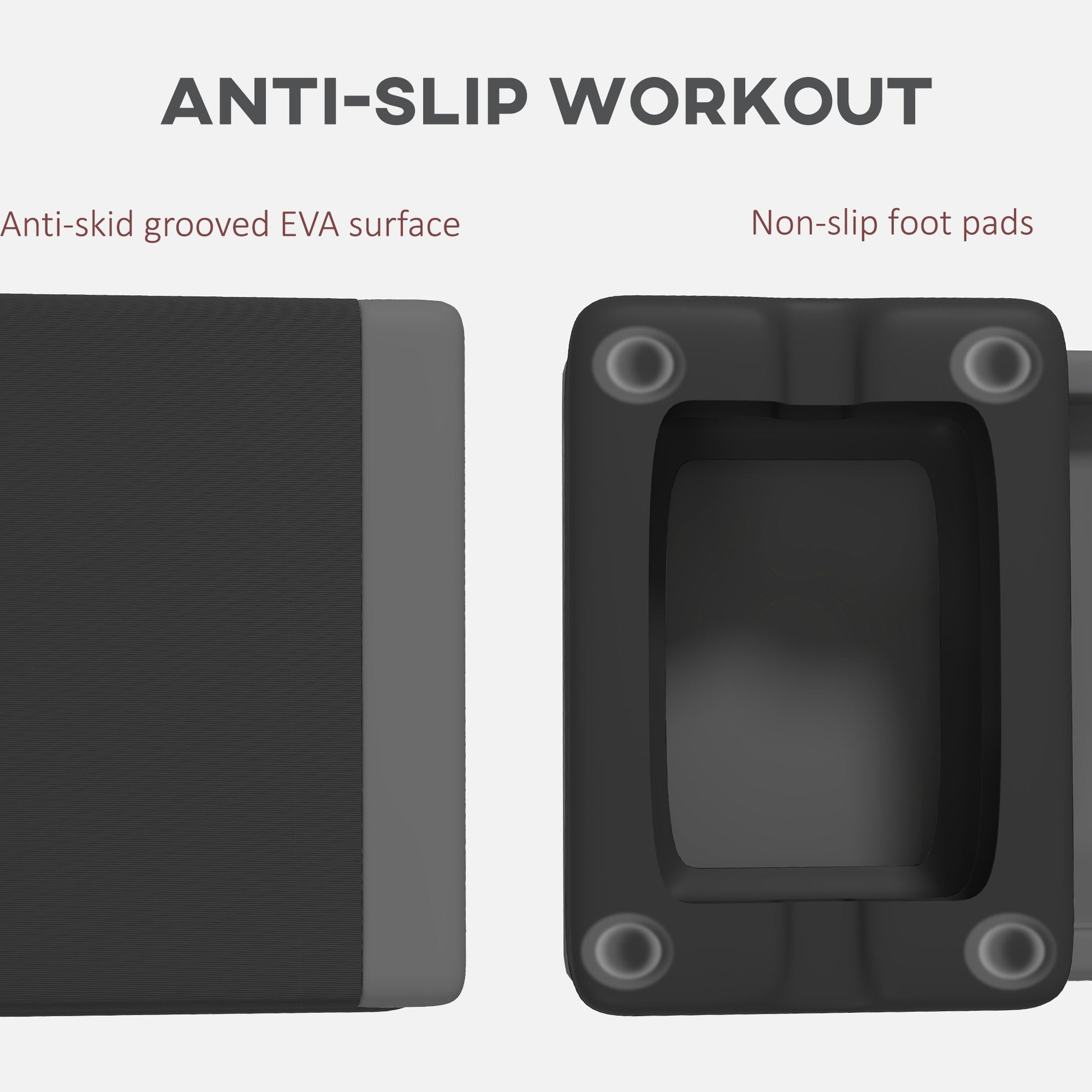 Adjustable Fitness Stepper with Non-Slip Surface for Home Gym Grey-4