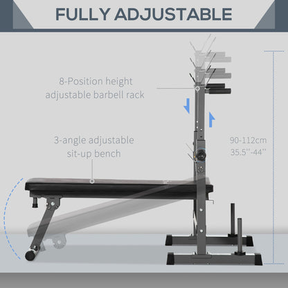 Adjustable Weight Bench with Barbell Rack-4