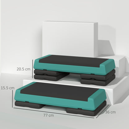 Adjustable Fitness Stepper with Non-Slip Surface - Green-2