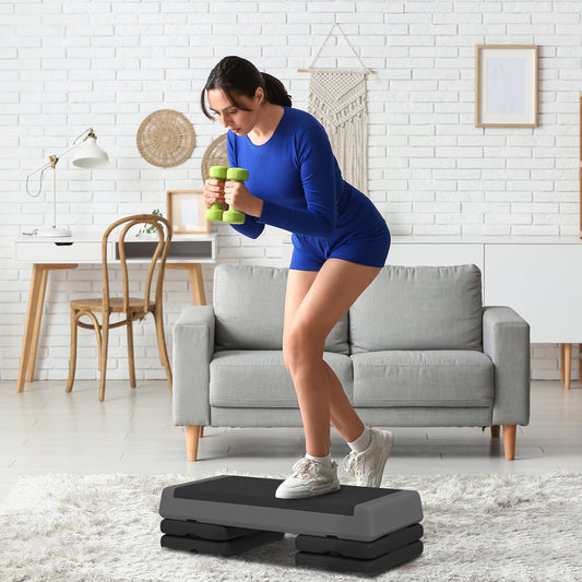 Adjustable Fitness Stepper with Non-Slip Surface for Home Gym Grey-1