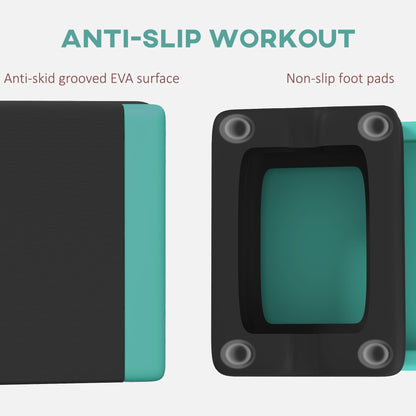 Adjustable Fitness Stepper with Non-Slip Surface - Green-4