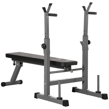 Adjustable Weight Bench with Barbell Rack-0