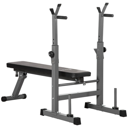 Adjustable Weight Bench with Barbell Rack-0