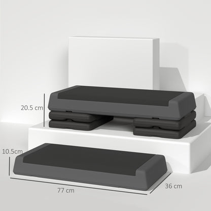 Adjustable Fitness Stepper with Non-Slip Surface for Home Gym Grey-2