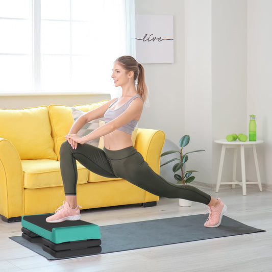 Adjustable Fitness Stepper with Non-Slip Surface - Green-1